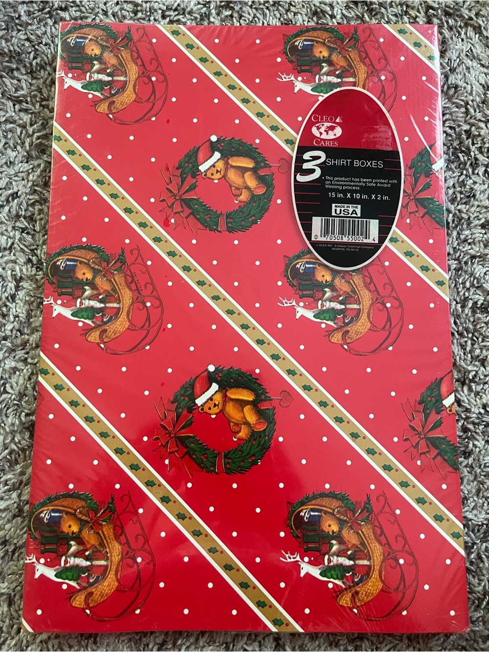 Vintage NWT 80s/90s Cleo Cares Christmas Shirt Boxes - sealed!